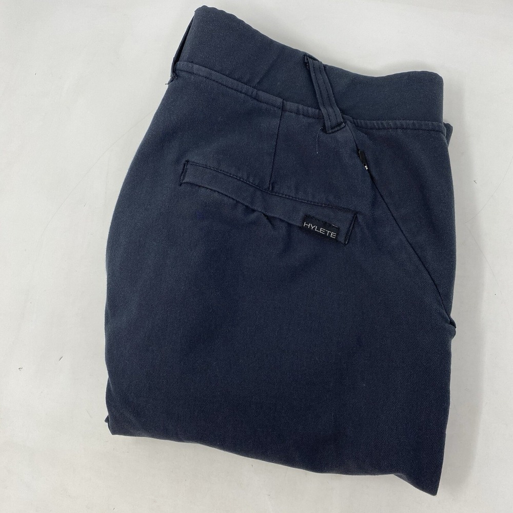 Hylete Ion Shorts Mens 36 Navy Blue Athletic Training Chino Stretch Gym Regular